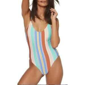 Dolce Vita Plunge Back One-piece Swimsuit In Blush Size L